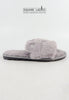 รองเท้าแตะขนเฟอร์ - Plush Faux Fur House Rubber Sole Slipper