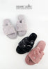 รองเท้าแตะขนเฟอร์ - Plush Faux Fur House Rubber Sole Slipper