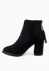 รองเท้าบูทแฟชั่นส้นสูงแต่งพู่ - Pointed Toe Mid Heel Ankle Boots