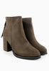 รองเท้าบูทแฟชั่นส้นสูงแต่งพู่ - Pointed Toe Mid Heel Ankle Boots