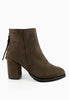 รองเท้าบูทแฟชั่นส้นสูงแต่งพู่ - Pointed Toe Mid Heel Ankle Boots