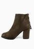 รองเท้าบูทแฟชั่นส้นสูงแต่งพู่ - Pointed Toe Mid Heel Ankle Boots