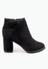 รองเท้าบูทแฟชั่นส้นสูง - Pointed Toe Mid Heel Ankle Boots