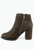 รองเท้าบูทแฟชั่นส้นสูง - Pointed Toe Mid Heel Ankle Boots