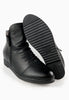 รองเท้าบูทหนังกันหนาวเสริมส้นภายใน ไซส์พิเศษ - Wedge Leather Ankle Boots