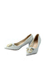 รองเท้าหัวแหลม หนังกากเพชร ประดับมุข - Elegant Glitter Mid Heels Pump Shoes