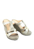 รองเท้าส้นสูงส้นเตารีด แต่งโลหะคาดหน้า - Classic T-Strap Platform Wedge Sandal