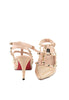 รองเท้าส้นสูงหัวแหลมแต่งหมุดทอง K9015  - Golden-tone Studs Gladiator Sandals Pump Shoes