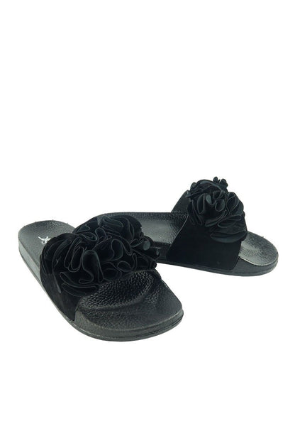 รองเท้าแตะแต่งดอกไม้ No.M-3 - Rubber Floral Slipper Sandals