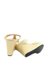 รองเท้าส้นสูงส้นเตารีด แต่งโลหะคาดหน้า - Classic T-Strap Platform Wedge Sandal