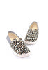 รองเท้าผ้าใบแคนวาสส้นแบนลายปริ้นแต่งริ้ว - Leopard Printed-Stripe Sneaker Shoes