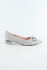 รองเท้าคัตชูหัวแหลมประดับเพชร K9073 - Pointed Toe Mid Heel Pump Shoes