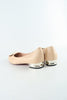 รองเท้าคัตชูหัวแหลม K9081 - Golden Chunky Heel Pump Shoes