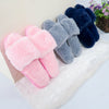 รองเท้าแตะขนเฟอร์  - Plush Faux Fur Rubber Sole House Slipper