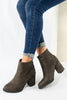 รองเท้าบูทแฟชั่นส้นสูงแต่งพู่ - Pointed Toe Mid Heel Ankle Boots