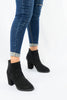 รองเท้าบูทแฟชั่นส้นสูงแต่งพู่ - Pointed Toe Mid Heel Ankle Boots