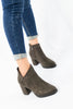 รองเท้าบูทแฟชั่นส้นสูง - Pointed Toe Mid Heel Ankle Boots