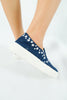 รองเท้าผ้าใบเดนิมลายสตาร์ - Stars Denim Platfrom Sneaker Flat Shoes