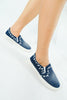 รองเท้าผ้าใบเดนิมลายสตาร์ - Stars Denim Platfrom Sneaker Flat Shoes