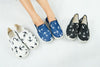 รองเท้าส้นแบนแคนวาสลายสมอ No.1584 - Anchor Printed Canvas Sneaker Flat Shoes