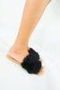 รองเท้าแตะเเต่งขนเฟอร์ - Furry Slides Fashion Fur Sandals