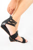 รองเท้าแตะส้นเตารีด - Gladiator Zipper Straps Sandal