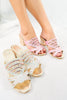 รองเท้าส้นสูงประดับคริสตัล - Evening Dress Heeled Sandals