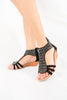 รองเท้าเตารีดสแตปปี้ซิปหลัง - Strappy Gladiator Wedge Sandal