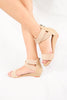 รองเท้าแตะส้นเตารีดสายไขว้ - Zipper Wedge Ankle Strap Sandals