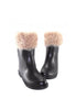 รองเท้าบูทหนังรับเบอร์ กันหิมะกันหนาว แต่งเฟอร์ - Mid Calf Waterproof Rainboots With Fur