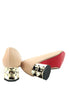 รองเท้าคัตชูหัวแหลม - Golden Chunky Heels Pump Shoes