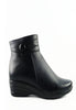 รองเท้าบูทหนังกันหนาว No.6822 - Faux Fux Patent Leather Ankle Boots