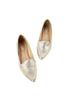 รองเท้าส้นแบนหัวแหลม ตกแต่งกลิตเตอร์ - Women's Classic Pointy Toe Glitter Ballet Flat Shoes