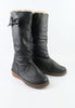 รองเท้าบูทหนังทรงสูงแต่งโบ - Classic Leather Flat To Low Heel Knee High Boots