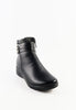 รองเท้าบูทหนังแต่งขน 6819 - Faux Fux Patent Leather Ankle Boots