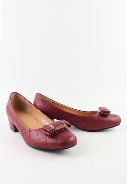 รองเท้าคัตชูส้นเตี้ยแต่งโบว์ - Mid-Heel Comfort Slip-On Loafers Shoes