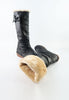 รองเท้าบูทหนังทรงสูงแต่งโบ - Classic Leather Flat To Low Heel Knee High Boots