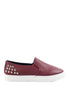 รองเท้าส้นแบนแต่งหมุด - Studs Leather Slip On Loafers