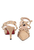 รองเท้าส้นสูง K2989 - Golden-tone Studs Sandals Pump